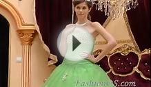 Spring Green Appliques Tulle A-line Dress for Sweet 16
